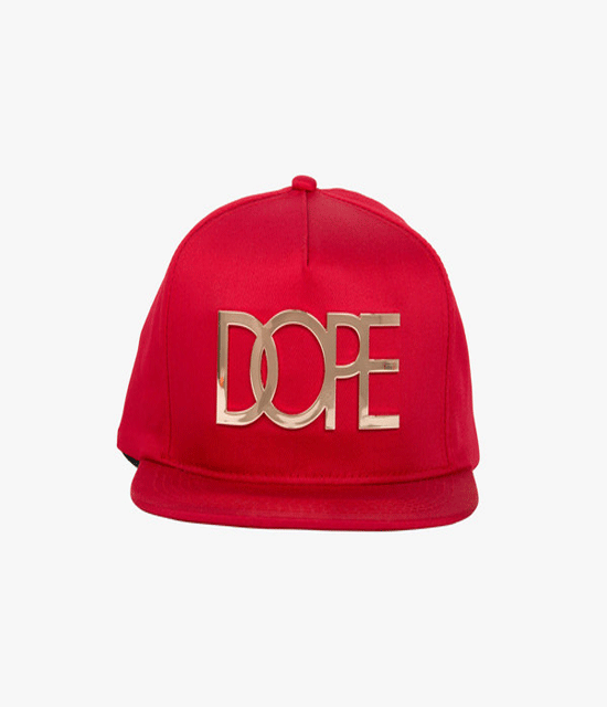 DOPE COUTURE 24K Gold Logo Snapback Red