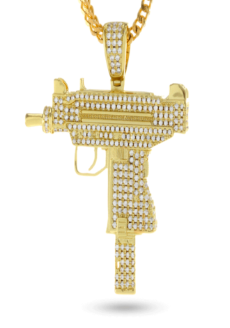 King Ice 14k Gold Uzi Necklace King Ice Jewelry