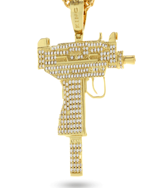 14k Gold Uzi Necklace Back Crisp