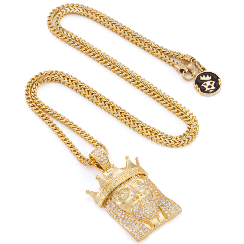 KING ICE 14K Gold King of Kings Necklace - Crisp Gold Necklace
