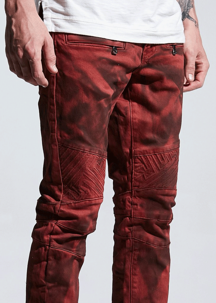 red biker jeans mens