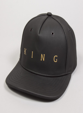 KING APPAREL Pitchford Pinch Panel Snapback Cap - Black Leather