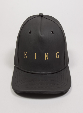 KING APPAREL Pitchford Pinch Panel Snapback Cap - Black Leather