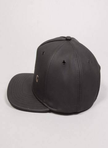 KING APPAREL Pitchford Pinch Panel Snapback Cap - Black Leather
