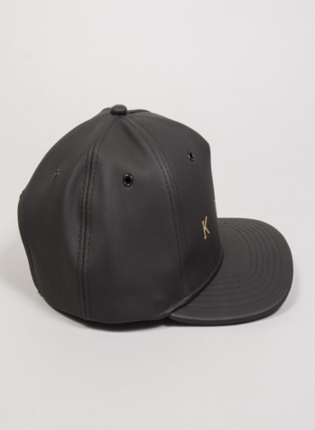 KING APPAREL Pitchford Pinch Panel Snapback Cap - Black Leather