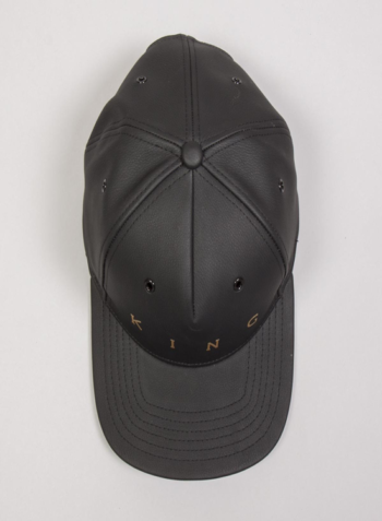 KING APPAREL Pitchford Pinch Panel Snapback Cap - Black Leather