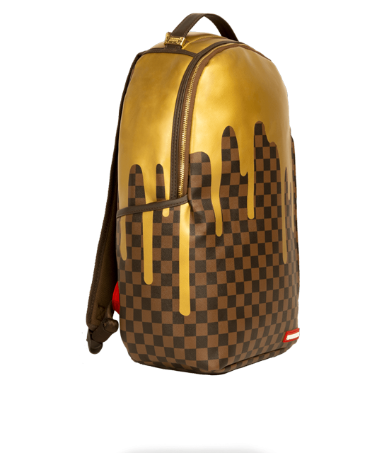 SPRAYGROUND Gold Checker Drip Backpack