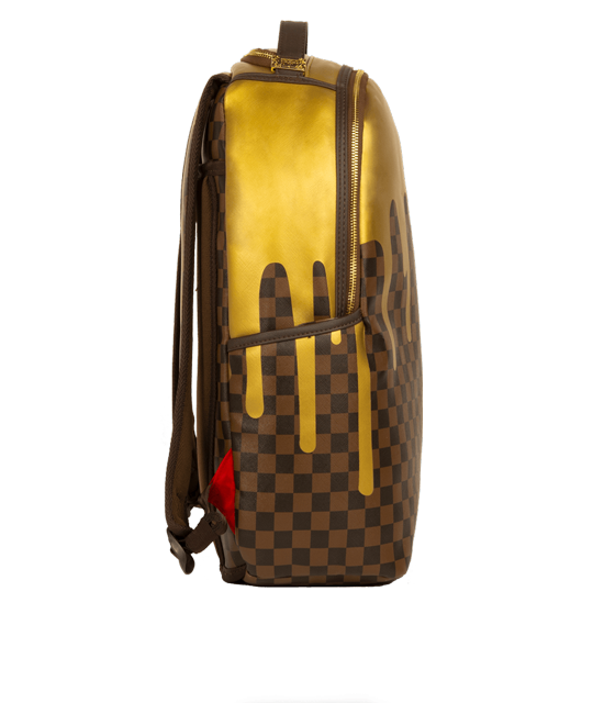 SPRAYGROUND Gold Checker Drip Backpack